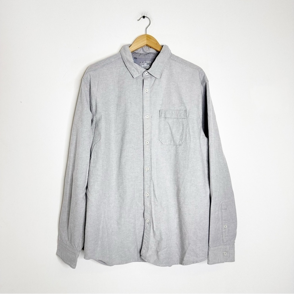 Under Armour Button Down Shirt Gray 2XL